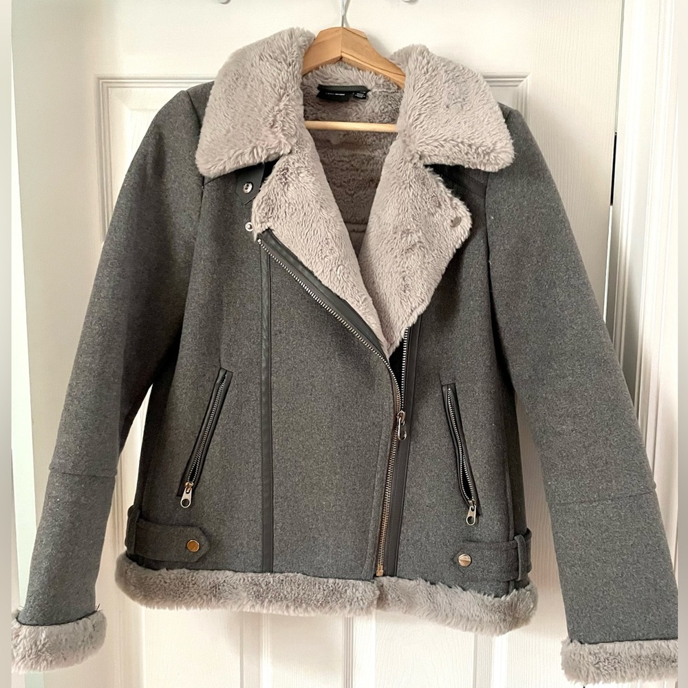 Vero Moda Fur-Lined Biker Jacket